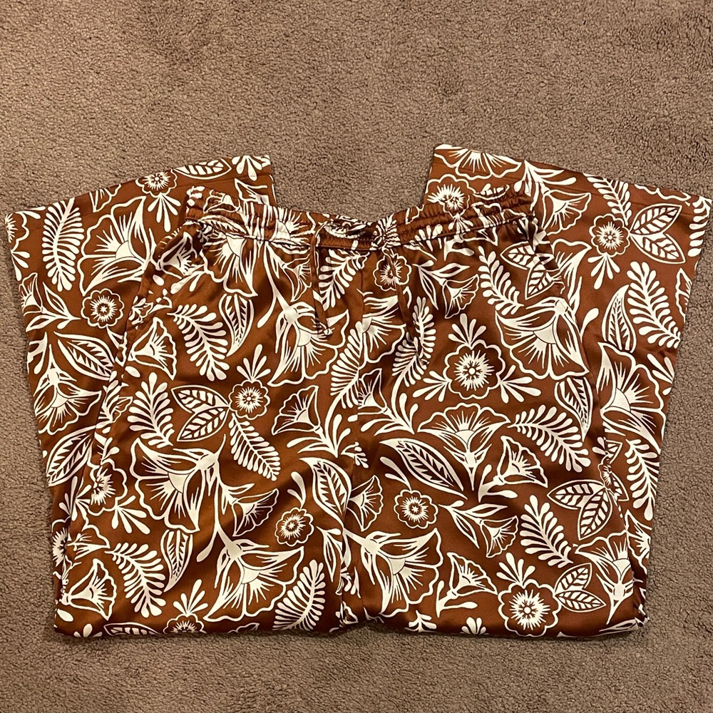 Target Brown Floral Wide-Leg Pants